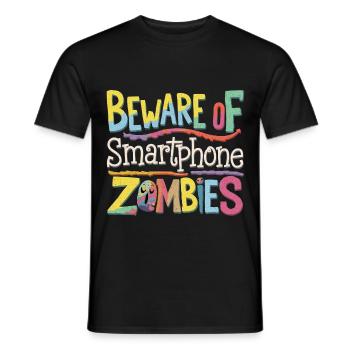 Beware Of Smartphone Zombies 9 - Männer T-Shirt - Schwarz - Vorne - AI Model Male 178 light (178cm)