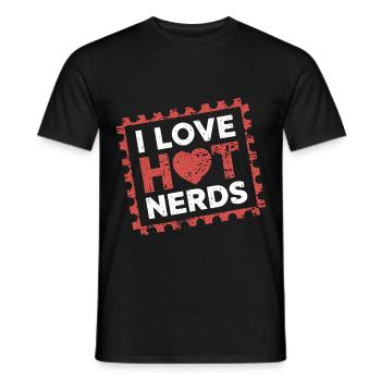 I Love Hot Nerds 21 - Männer T-Shirt - Schwarz - Vorne - AI Model Male 178 light (178cm)