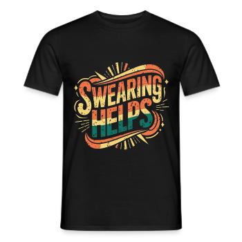 Swearing Helps 10 - Männer T-Shirt - Schwarz - Vorne - AI Model Male 178 light (178cm)