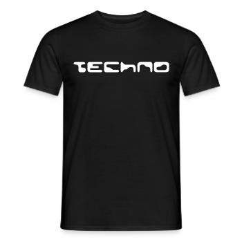 Techno logo design - Men's T-Shirt - black - Front - AI Model Male 178 light (178cm)