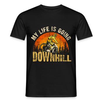 Regalo per mountain bike in discesa - T-shirt uomo - nero - Fronte - AI Model Male 178 light (178cm)