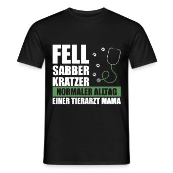 Tierärztin Tiermedizin Fell Sabber Mama Mutter - Männer T-Shirt - Schwarz - Vorne - AI Model Male 178 light (178cm)