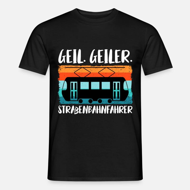Straßenbahnfahrer Straßenbahn Stadtbahn Tram - Männer T-Shirt - Schwarz