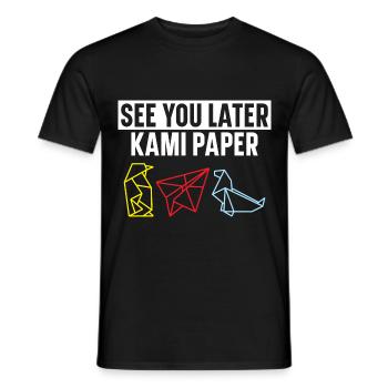 See You Later Kami Paper Origami Japanese Art - Men's T-Shirt - black - Front - AI Model Male 178 light (178cm)