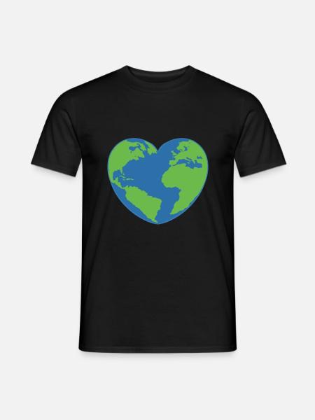 Earth Day heart - Men's T-Shirt - black