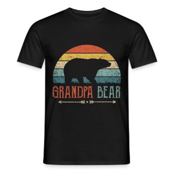 Grandpa bear husband father gift men grandfather - Men's T-Shirt - black - Front - AI Model Male 178 light (178cm)