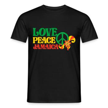 Love Peace Jamaica - Männer T-Shirt - Schwarz - Vorne - AI Model Male 178 light (178cm)
