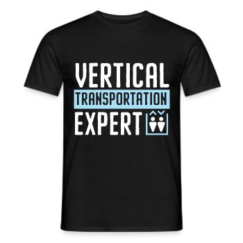 Vertikaler Transportexperte Es ist ein Auf und Ab - Männer T-Shirt - Schwarz - Vorne - AI Model Male 178 light (178cm)