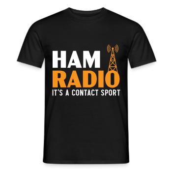 Radio amateur C’est un opérateur sportif de contact Roue de jambon - T-shirt homme - noir - Devant - AI Model Male 178 light (178cm)