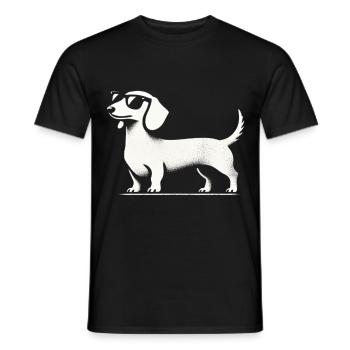 Dachshund with Sunglasses Dachshund Silhouette Dog - Men's T-Shirt - black - Front - AI Model Male 178 light (178cm)