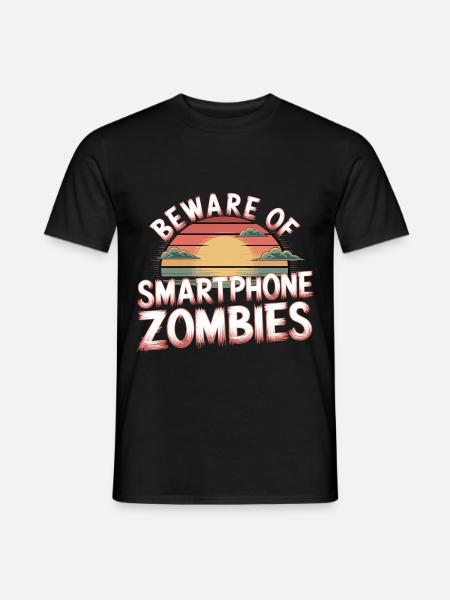 Beware Of Smartphone Zombies 12 - Männer T-Shirt - Schwarz