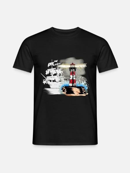 Horror Geisterschiff Fantasy Maritim Seemann Küste - Männer T-Shirt - Schwarz