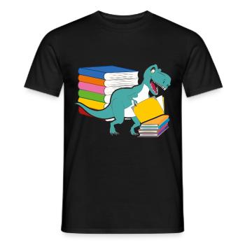 Dinosaur Books Future Paleontologist Dinosaurs - Men's T-Shirt - black - Front - AI Model Male 178 light (178cm)