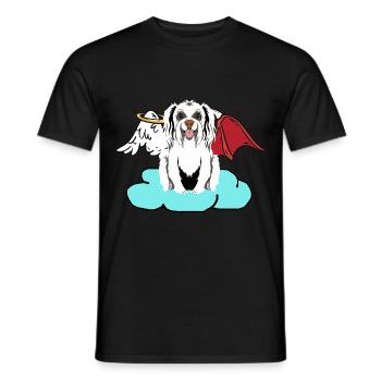 Himmlischer Satan Hund Höllen Hund Teufel Engel - Männer T-Shirt - Schwarz - Vorne - AI Model Male 178 light (178cm)