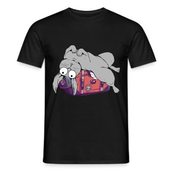 Lapin Valise Voyage Voyage Vacances Vacances Prêts Lapins - T-shirt homme - noir - Devant - AI Model Male 178 light (178cm)