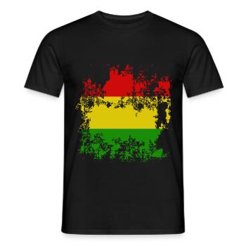 Flag Bolivia Red Yellow Green Distressed - Men's T-Shirt - black - Front - AI Model Male 178 light (178cm)