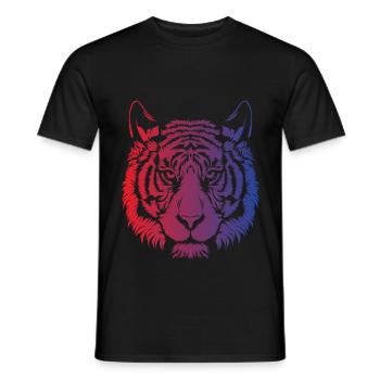 tigre - T-shirt uomo - nero - Fronte - AI Model Male 178 light (178cm)