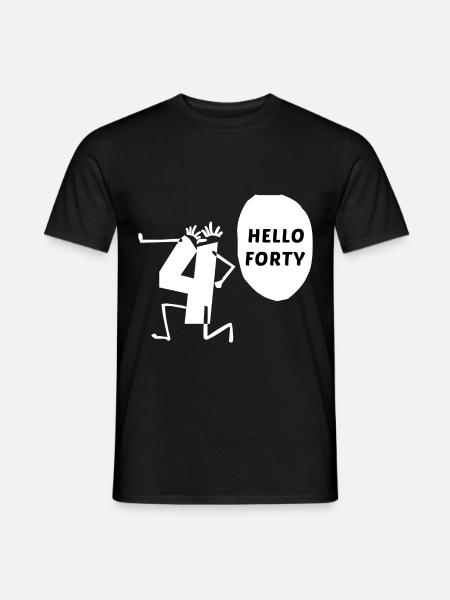 hello forty hello 40 years anniversary - Men's T-Shirt - black