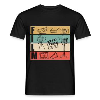 Filmemacher Film Regisseur - Männer T-Shirt - Schwarz - Vorne - AI Model Male 178 light (178cm)