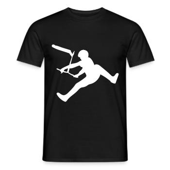 Stuntscooter Scooter Tretroller - Männer T-Shirt - Schwarz - Vorne - AI Model Male 178 light (178cm)
