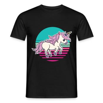 Unicorn Licorne Cheval Fabelwesen Unicorns - T-shirt homme - noir - Devant - AI Model Male 178 light (178cm)
