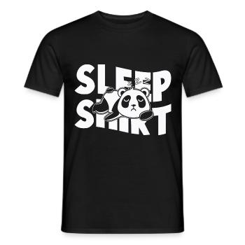 Panda Sleep Shirt / Panda Schlaf Shirt - Men's T-Shirt - black - Front - AI Model Male 178 light (178cm)
