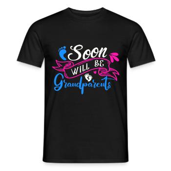 Bientôt nous serons grand-mère et grand-père, nous serons grands-parents - T-shirt homme - noir - Devant - AI Model Male 178 light (178cm)