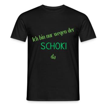Ich bin nur wegen der Schoki da - Männer T-Shirt - Schwarz - Vorne - AI Model Male 178 light (178cm)