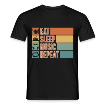 Dj Casque Chansons - T-shirt homme - noir - Devant - AI Model Male 178 light (178cm)