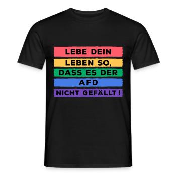 Lebe Dein Leben so dass es der AFD nicht gefällt - Männer T-Shirt - Schwarz - Vorne - AI Model Male 178 light (178cm)