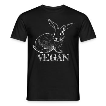 Cool Bunny Vegan Gifts for vegans Vegan Rabbit - Men's T-Shirt - black - Front - AI Model Male 178 light (178cm)