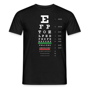 Snellen Eye Chart - Men's T-Shirt - black - Front - AI Model Male 178 light (178cm)