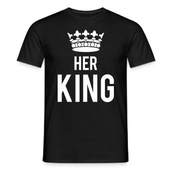 Her King - Men's T-Shirt - black - Front - AI Model Male 178 light (178cm)