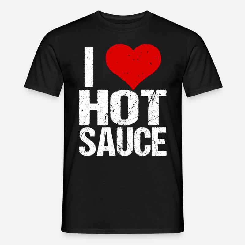 Ich liebe scharfe SoĂe - Männer T-Shirt - Schwarz