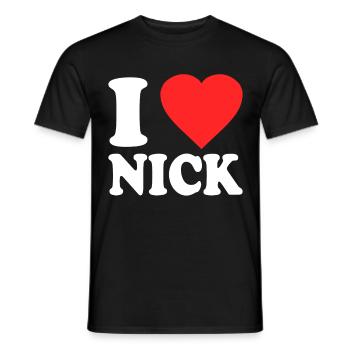 J'aime Nick - T-shirt homme - noir - Devant - AI Model Male 178 light (178cm)