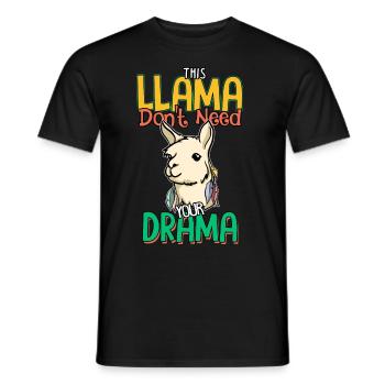 Lama hat keine Zeit für dein Drama - Lama Spruch - Männer T-Shirt - Schwarz - Vorne - AI Model Male 178 light (178cm)
