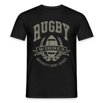 Rugby Winner - Men's T-Shirt - black - Front - AI Model Male 178 light (178cm)