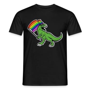 LGBT Dinosaur Gay Pride Chemise Cadeau Gay - T-shirt homme - noir - Devant - AI Model Male 178 light (178cm)