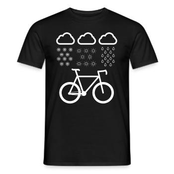 T-shirt vélo drôle coursier vent et météo - T-shirt homme - noir - Devant - AI Model Male 178 light (178cm)