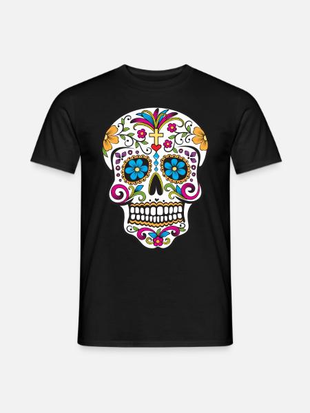 Crâne en sucre Jour des morts - T-shirt homme - noir