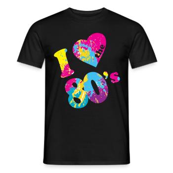 J'aime les annĂŠes 80 - T-shirt homme - noir - Devant - AI Model Male 178 light (178cm)