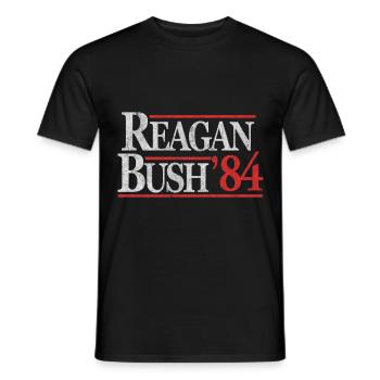 Retro Reagan Bush 1984 - Men's T-Shirt - black - Front - AI Model Male 178 light (178cm)