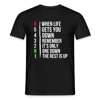 Moto Moto Gears - Quand la vie vous gagne - T-shirt homme - noir - Devant - AI Model Male 178 light (178cm)