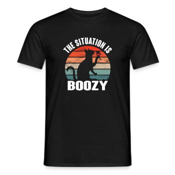 The location is drunkenness motive - Men's T-Shirt - black - Front - AI Model Male 178 light (178cm)