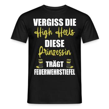 Feuerwehr Feuerwehrfrau Higheels Geschenk - Männer T-Shirt - Schwarz - Vorne - AI Model Male 178 light (178cm)