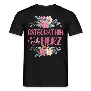 Ostheopathin mit Herz - Männer T-Shirt - Schwarz - Vorne - AI Model Male 178 light (178cm)