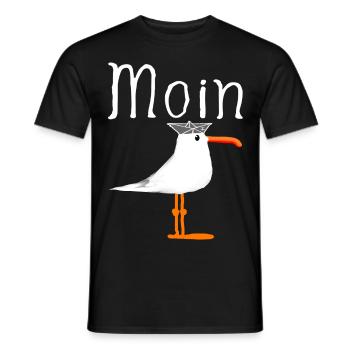Moin Möwe Seemann - Männer T-Shirt - Schwarz - Vorne - AI Model Male 178 light (178cm)