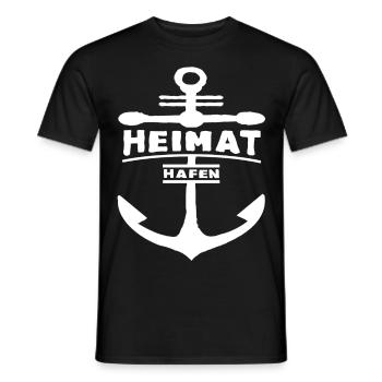 Meer Anker Heimat Hafen Zeichen - Männer T-Shirt - Schwarz - Vorne - AI Model Male 178 light (178cm)