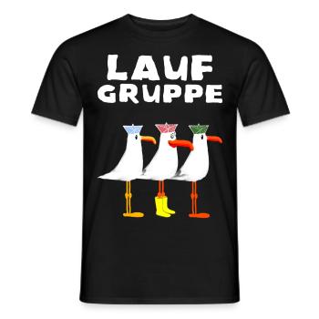 Lauf Gruppe Training Laufen Joggen Sport Jogger - Männer T-Shirt - Schwarz - Vorne - AI Model Male 178 light (178cm)