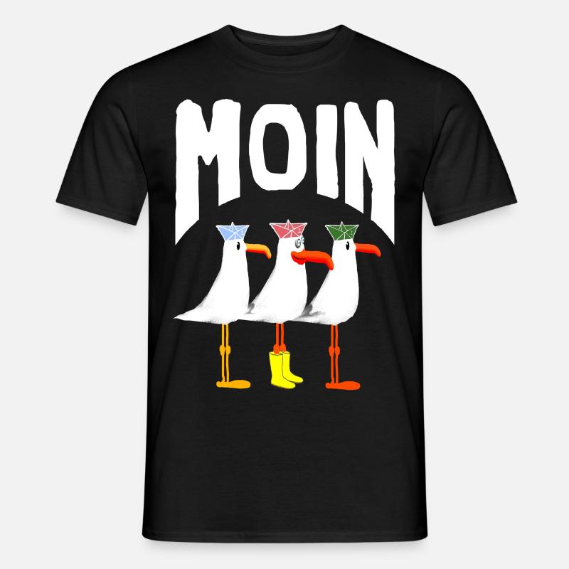 Moin Ostsee Nordsee - Männer T-Shirt - Schwarz